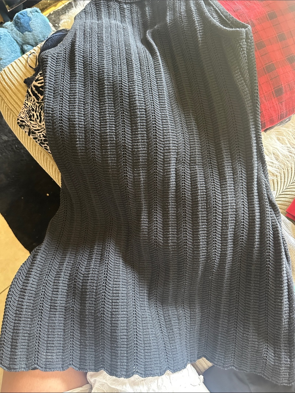 Women's Gray Crewneck Knit Dress - Picture 3 of 4